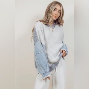 Lyra Denim Sweater size Small/Medium NWT